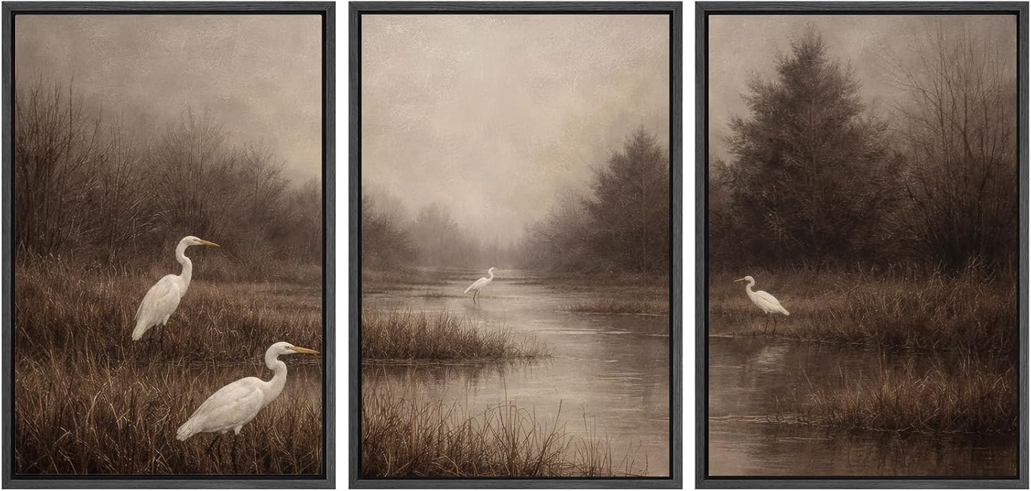 Framed Modern Fabric Wall Art — 24" — 24"x36"x3 Panels Black