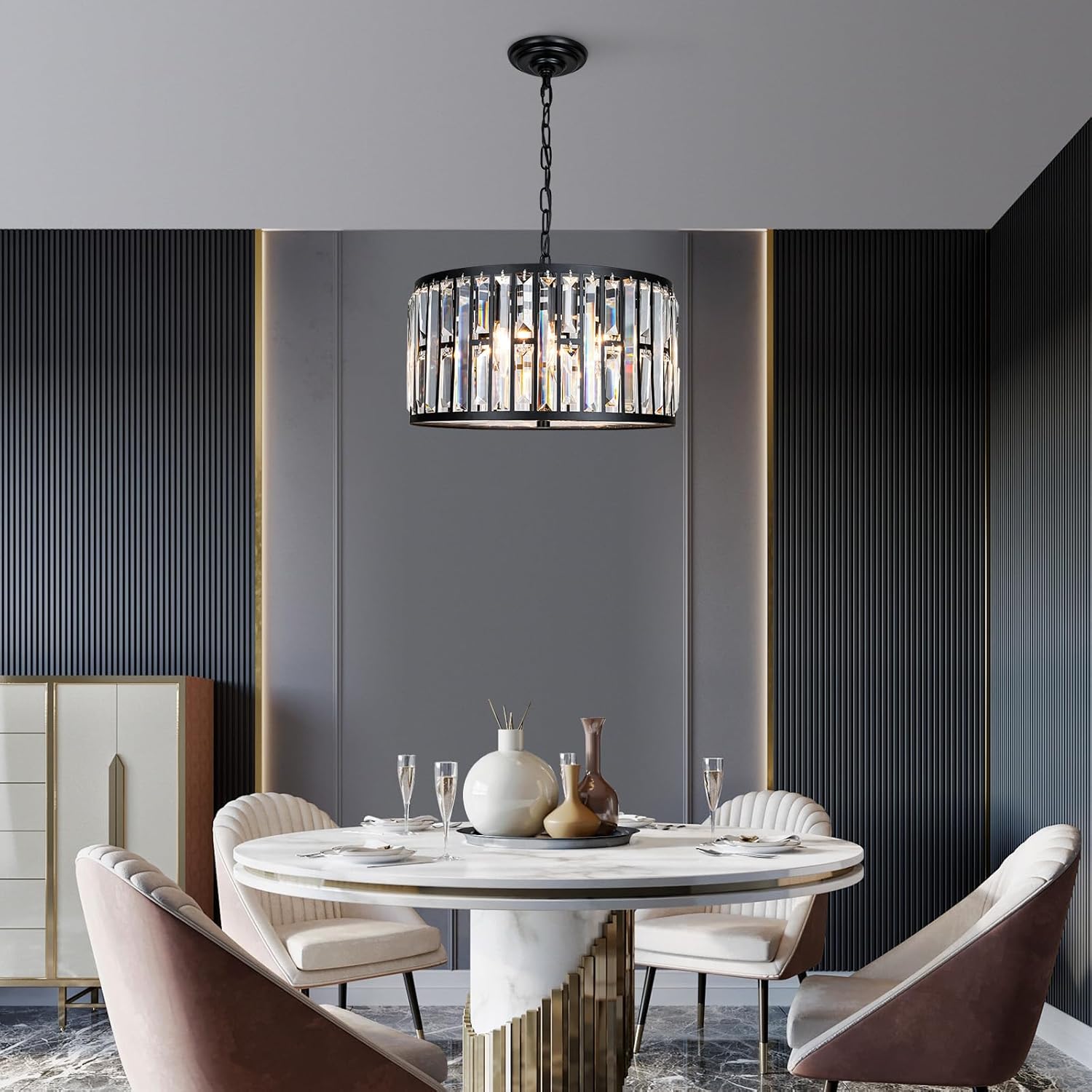 Luxe Glass Chandelier — 16" - View 2