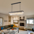 Rectangular Luxe Glass Chandelier — 47" - View 9