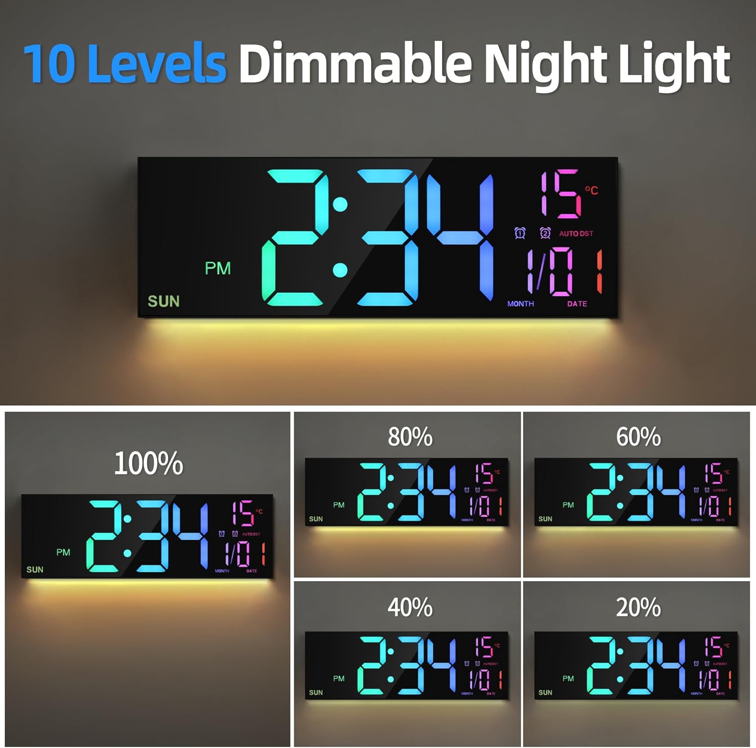 RGB Black Table Lamp — 16.2" - View 4