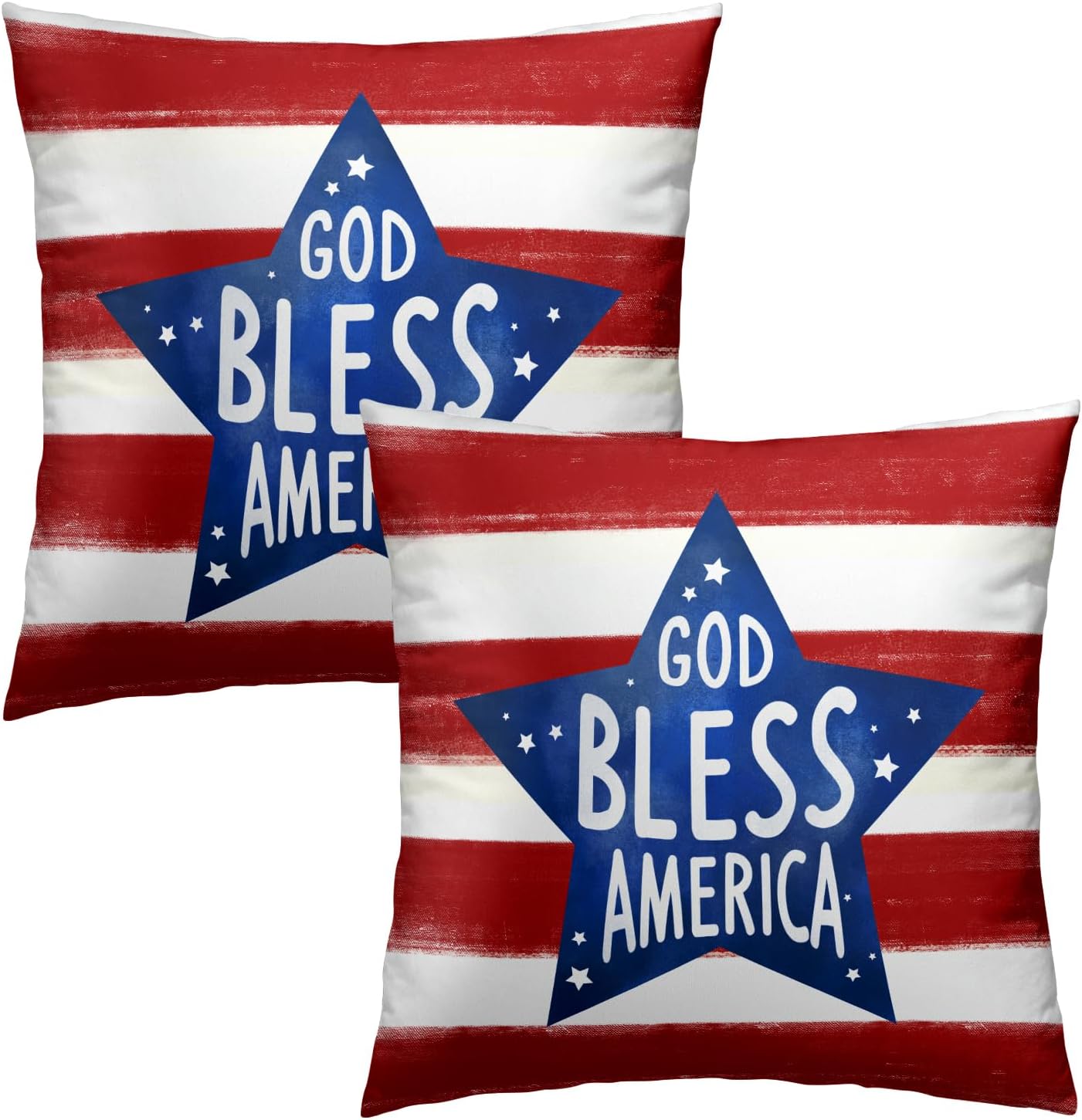 Vintage Boho Black Pillow Cover — 18" — God Bless America