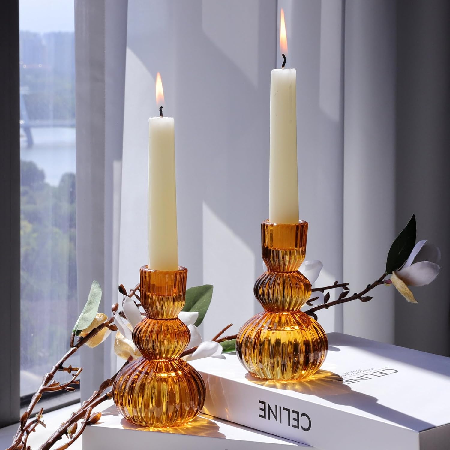 Vintage Boho Green Candle — 4.3" - View 2