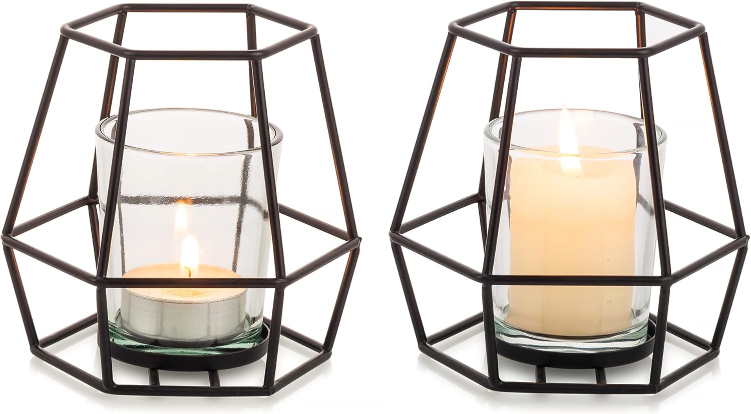 Luxe Black Pillar Candle — Set of 2 — Black