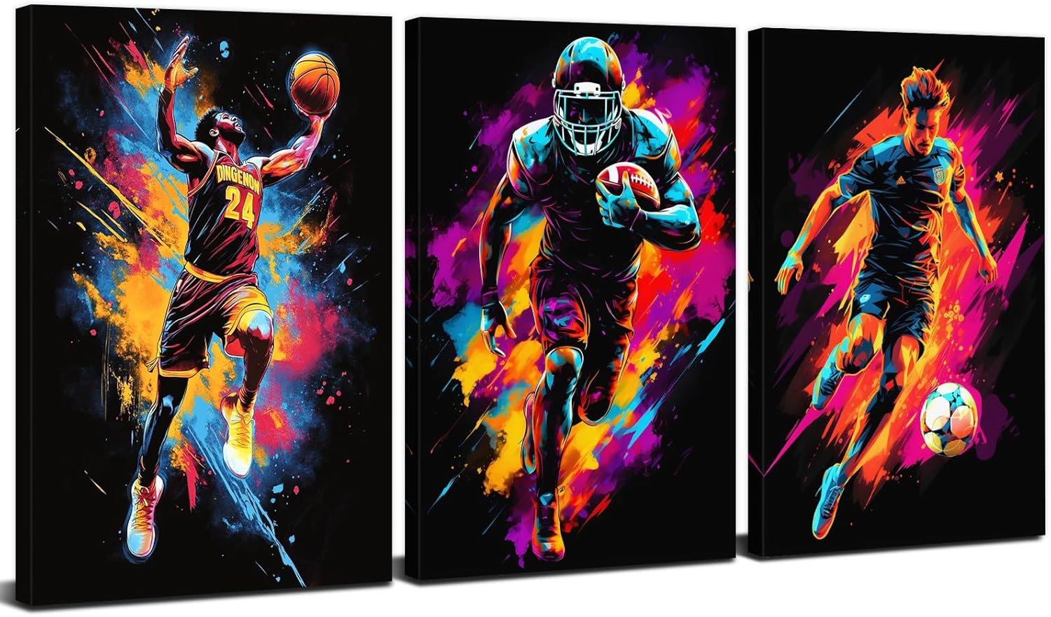 Black Wall Art — 16" — 36"L x 24"W