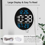Blue Wall Clock — 10" - View 2