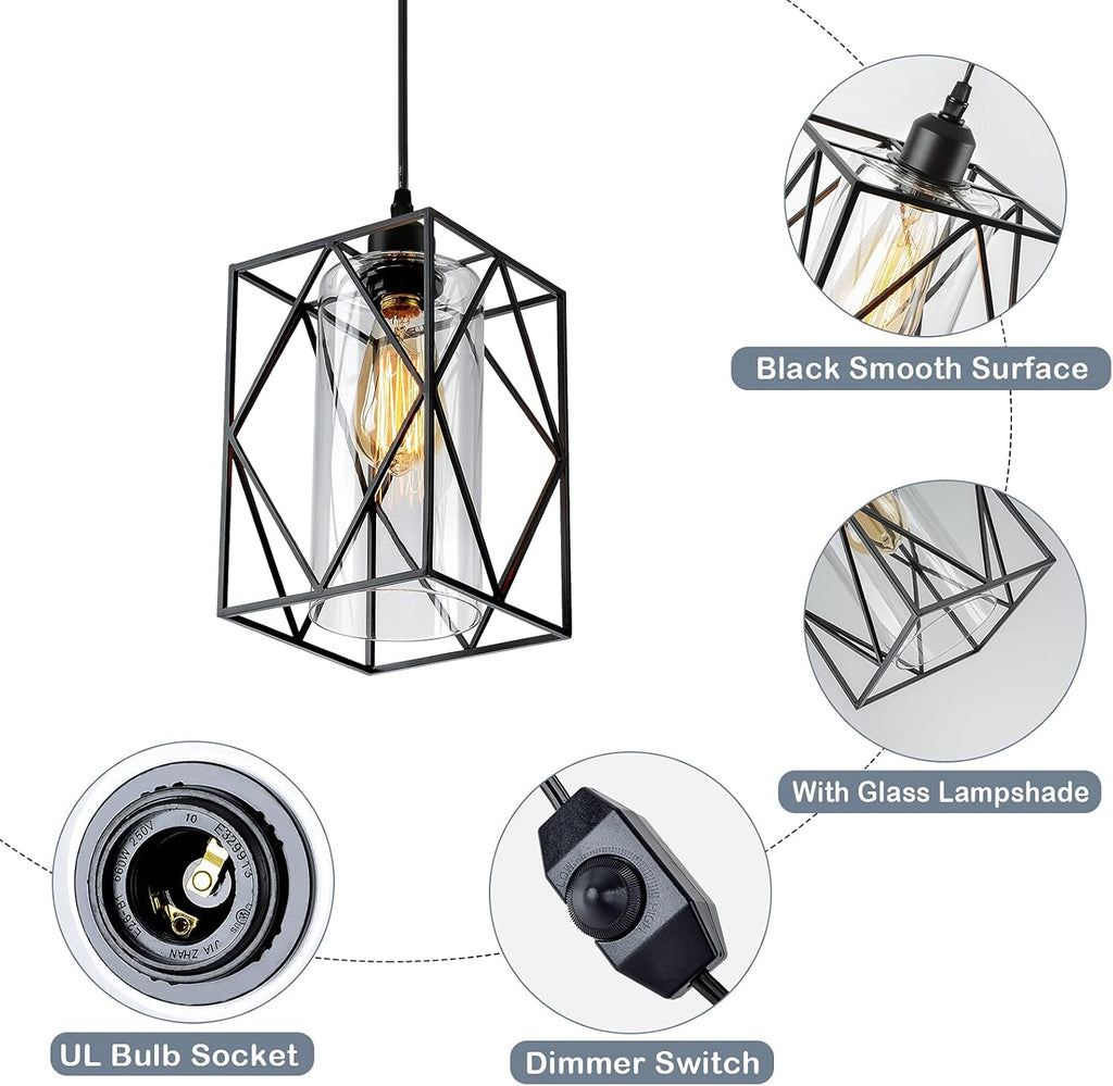 Farmhouse Black Pendant Light - View 4