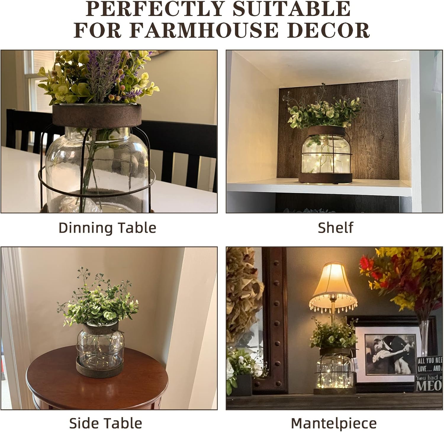 Vintage Farmhouse Green Artificial Plant - View 3