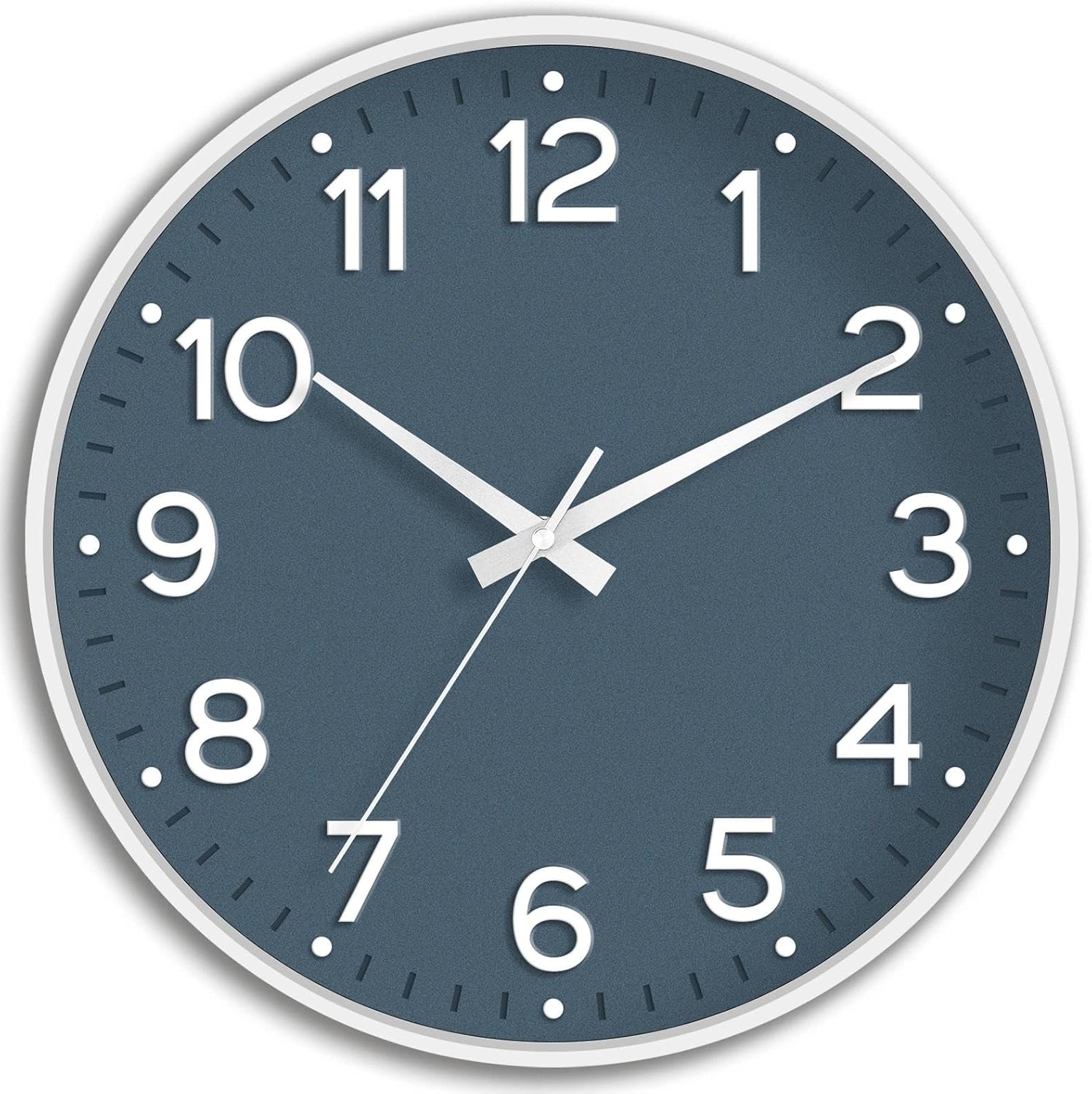 Battery Operated Luxe Black Wall Clock — 8" — 10 Inch