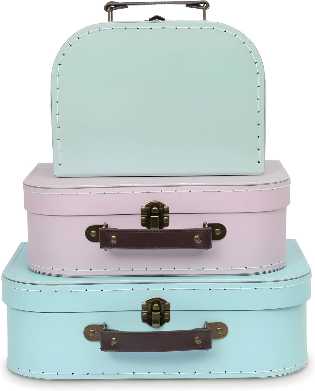Vintage Mid-Century Gold Storage Basket — Set of 3 — Pastel