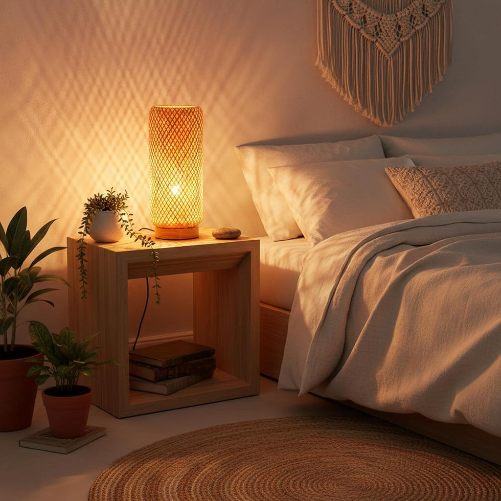 Boho Wood Desk Lamp — 5.9" - View 4