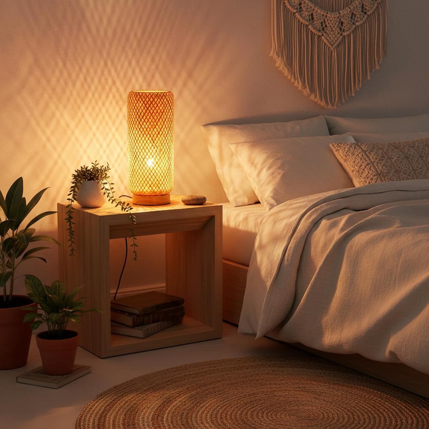 Boho Wood Desk Lamp — 5.9" - View 4