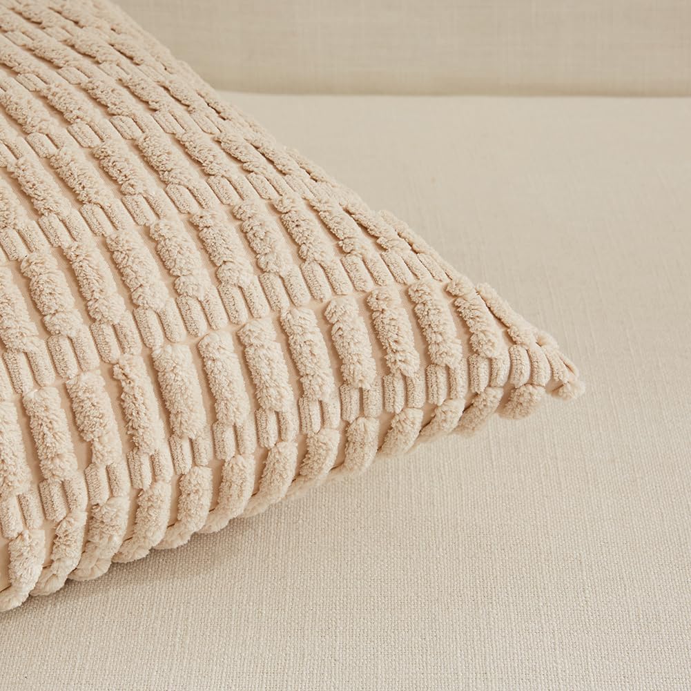 Boho Beige Throw Pillow Cover — 18" - View 4