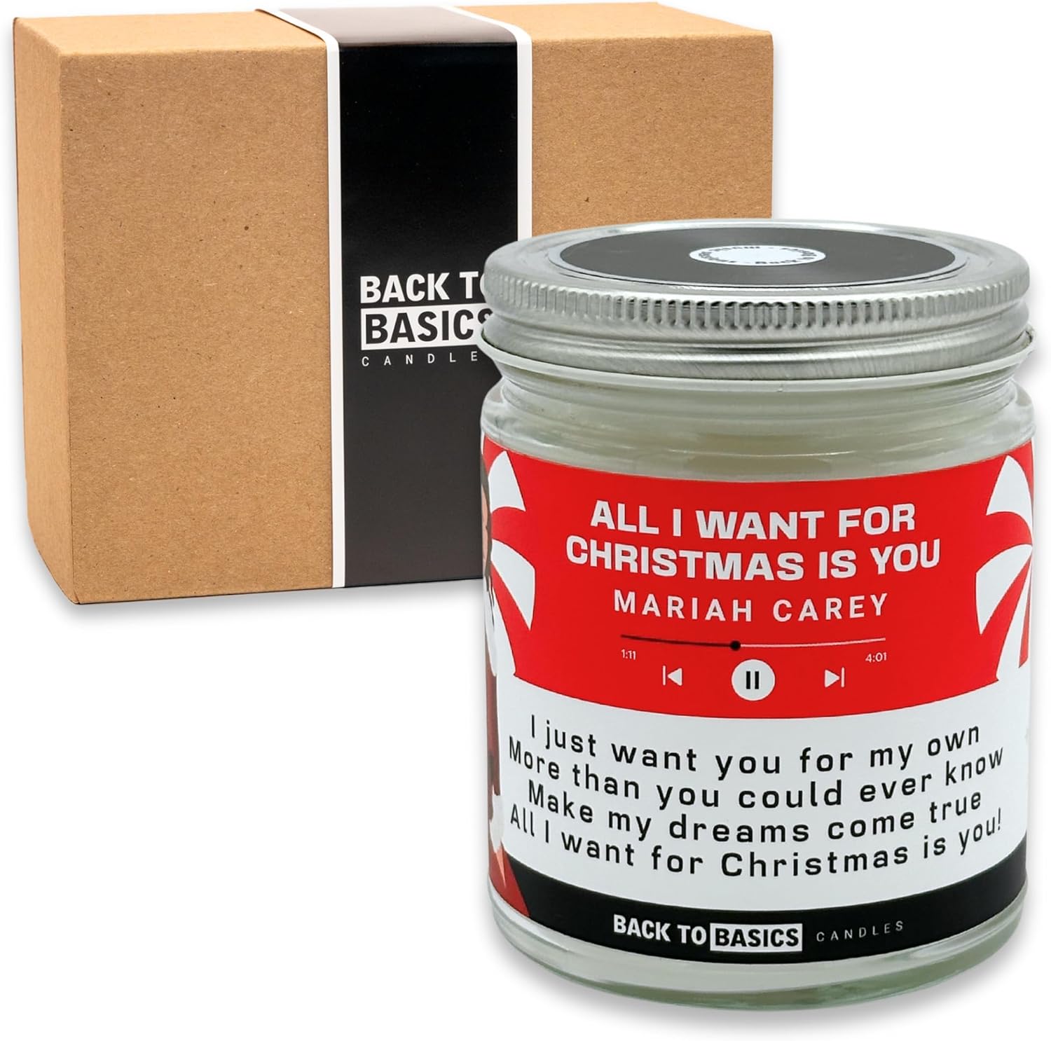 Soy Wax Scented Candle — All I Want for Christmas - Mariah Carey