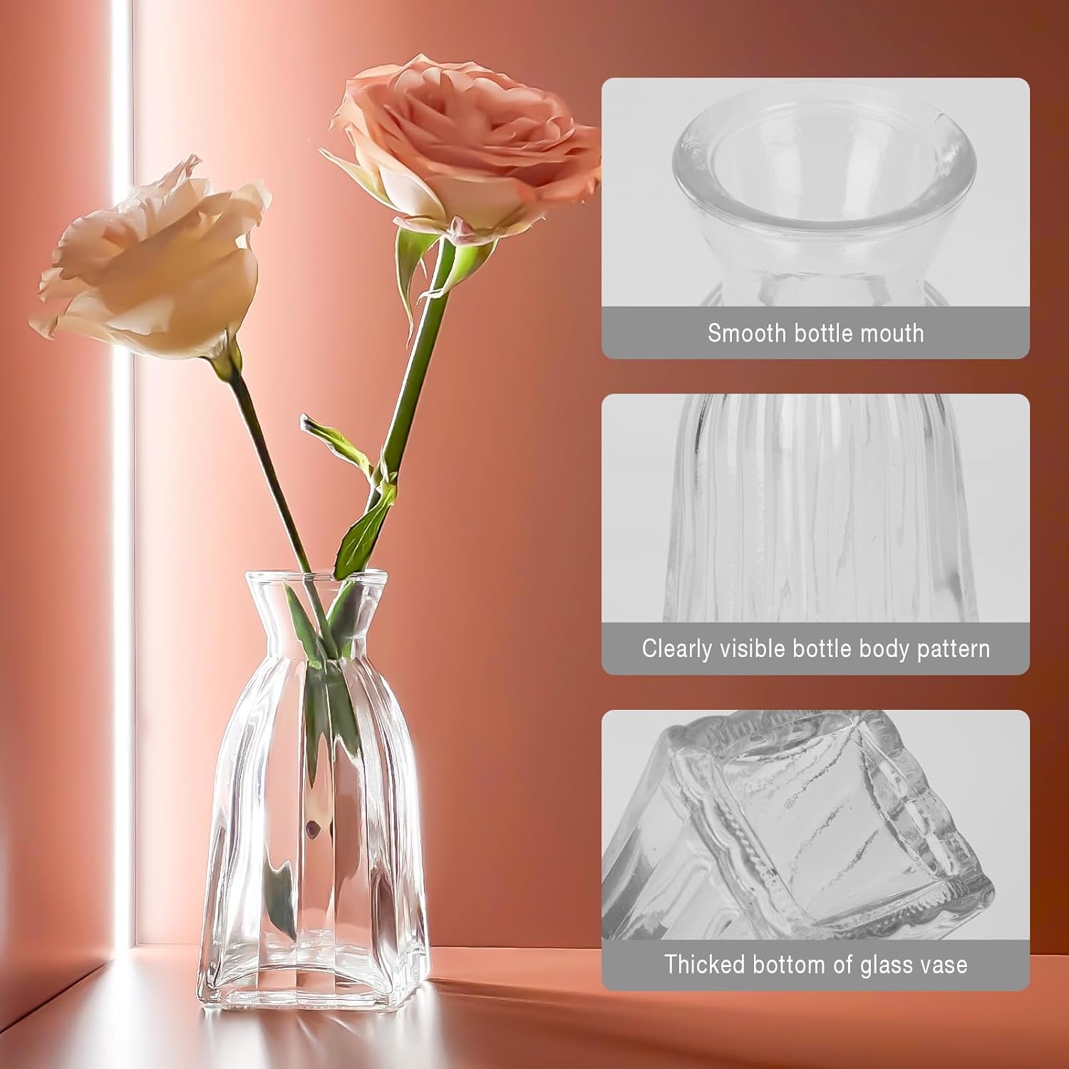 Vintage Glass Flower Vase — Set of 4 - View 3