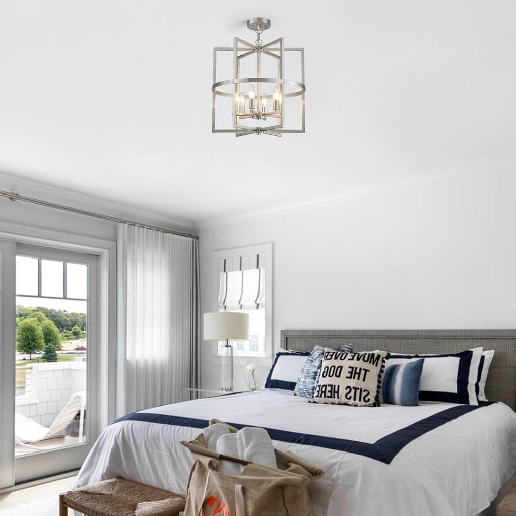 Modern Black Chandelier — 6-Light - View 8