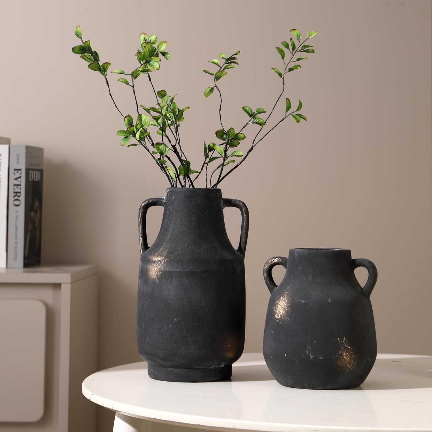 Vintage Boho Black Flower Vase — Set of 2 - View 5