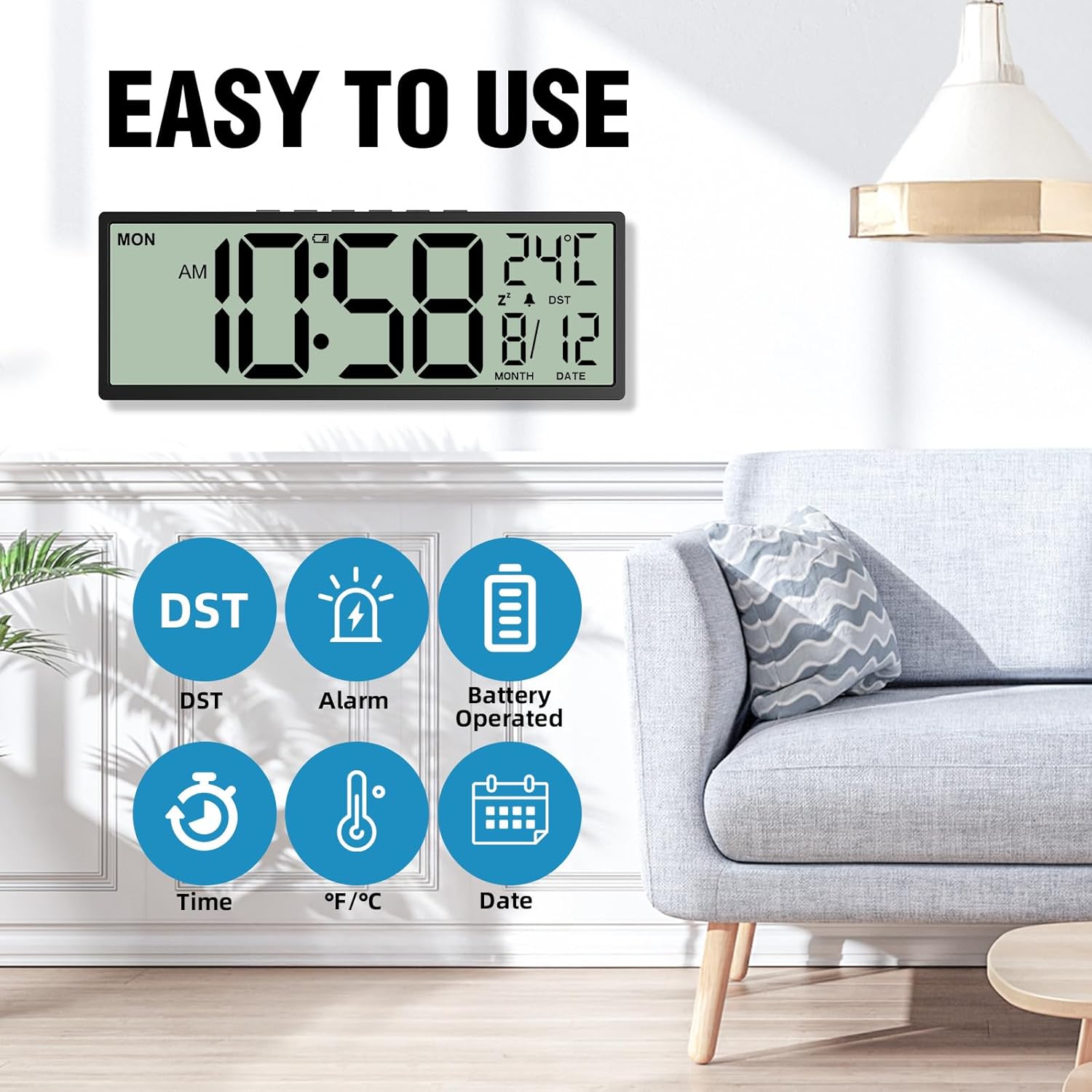 Battery Operated Wall Clock — 14.5" - View 2