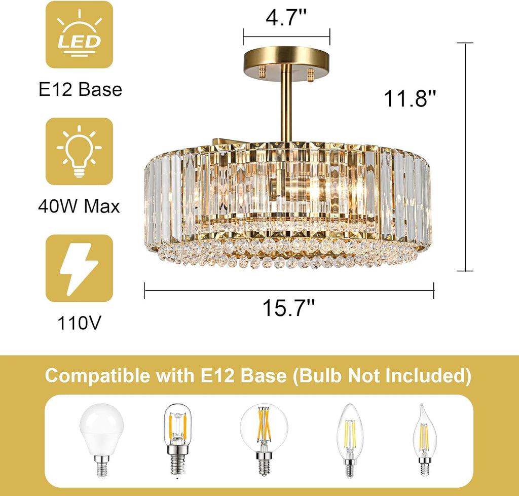 Round Luxe Gold Chandelier - View 4