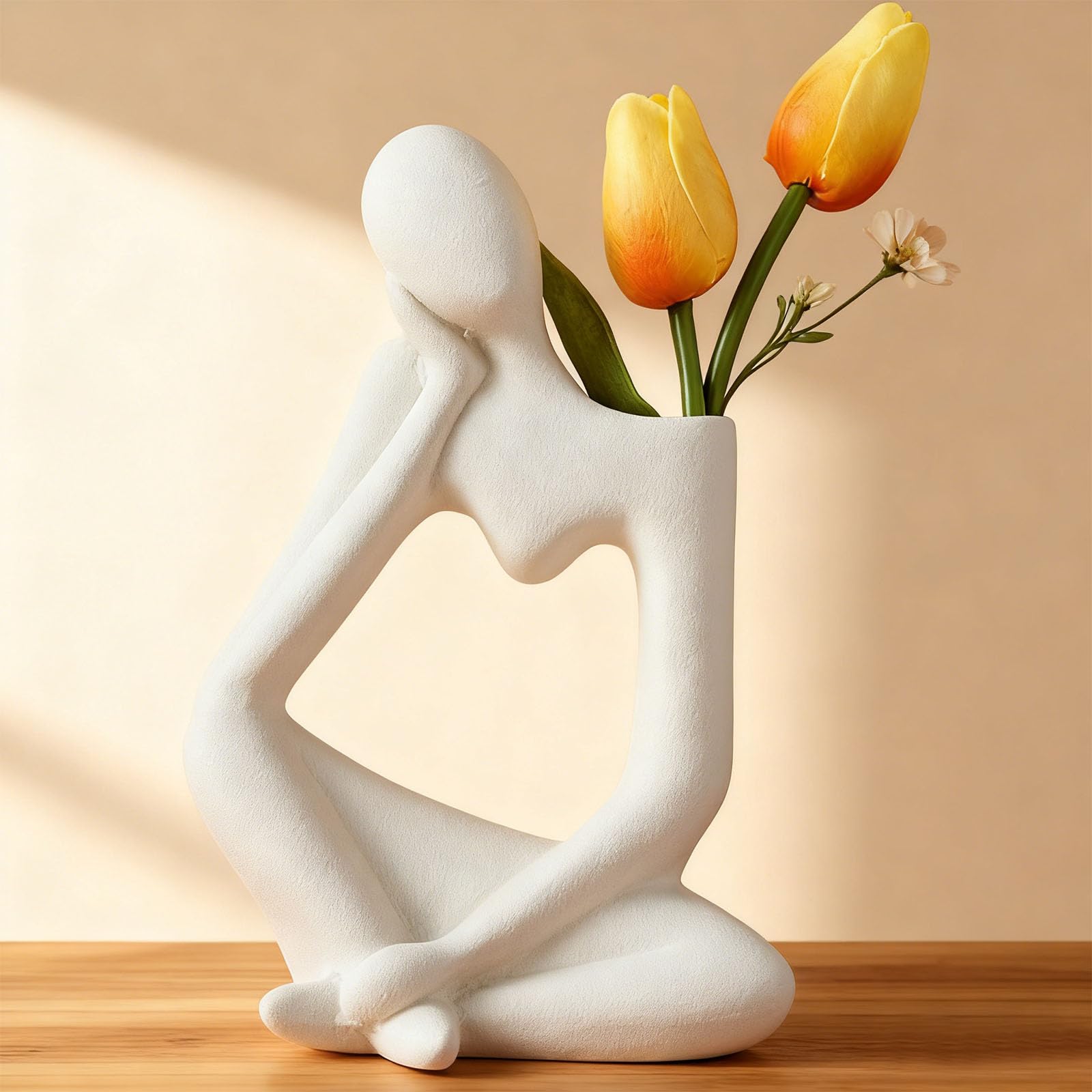 Boho Beige Flower Vase