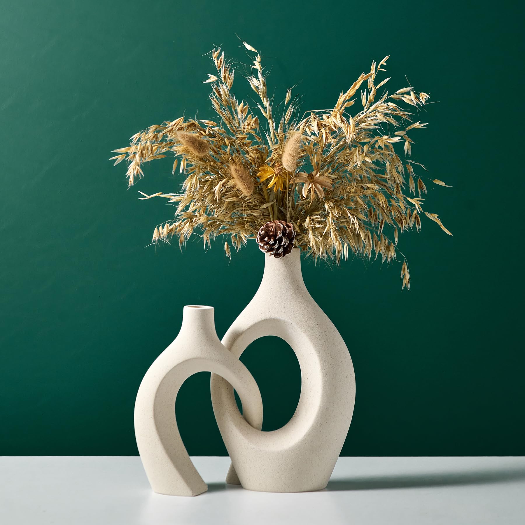 Modern Black Flower Vase — Set of 2