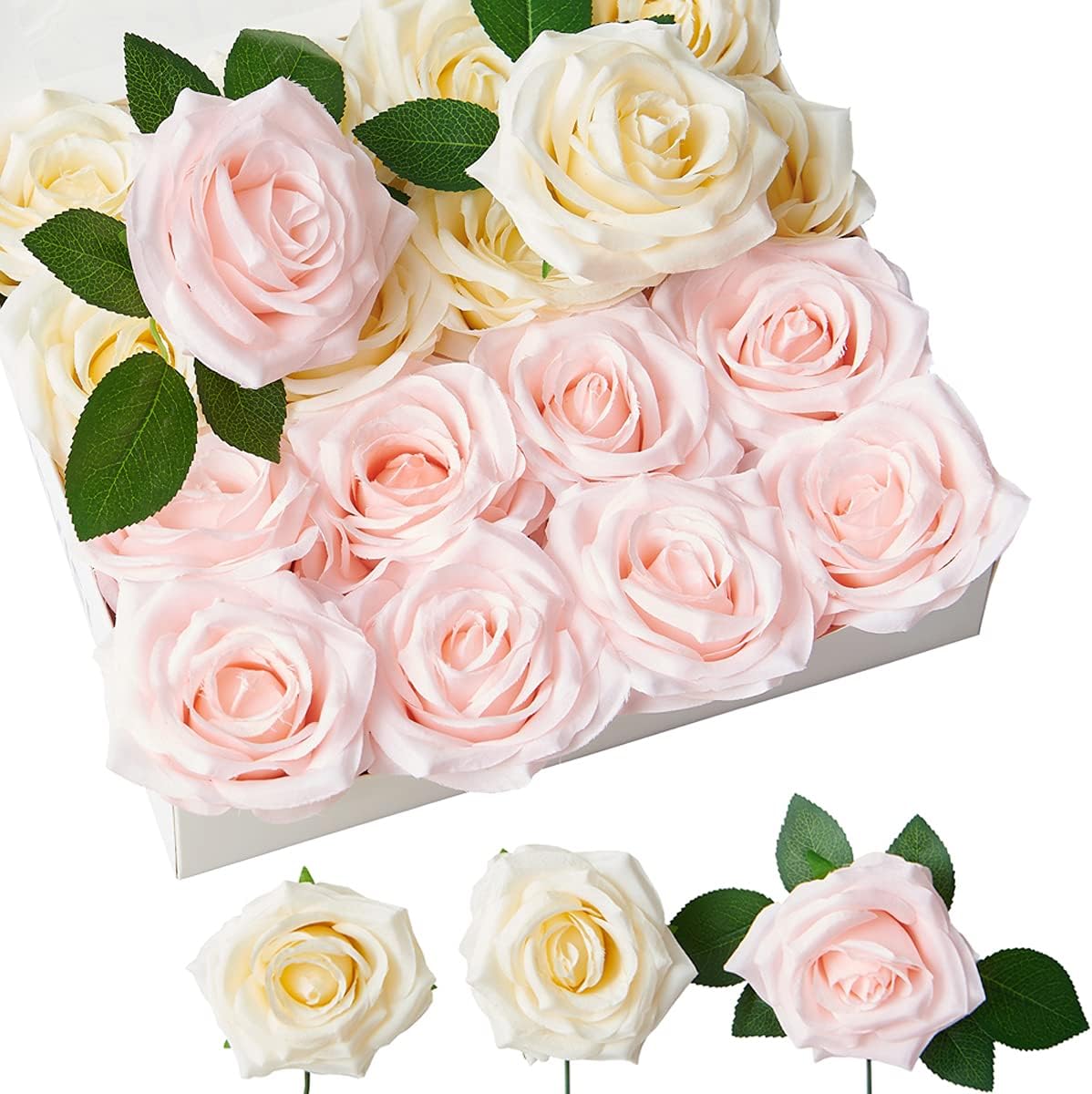Black Artificial Flowers — Ivory & Blush