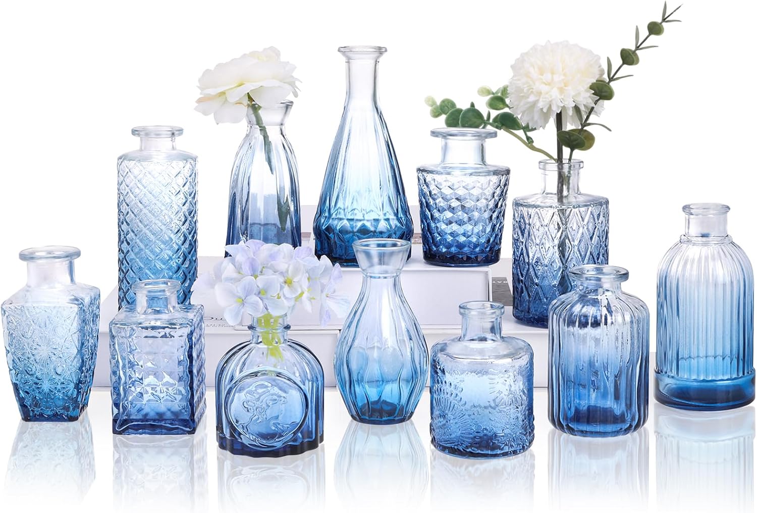 Vintage Blue Flower Vase — Blue