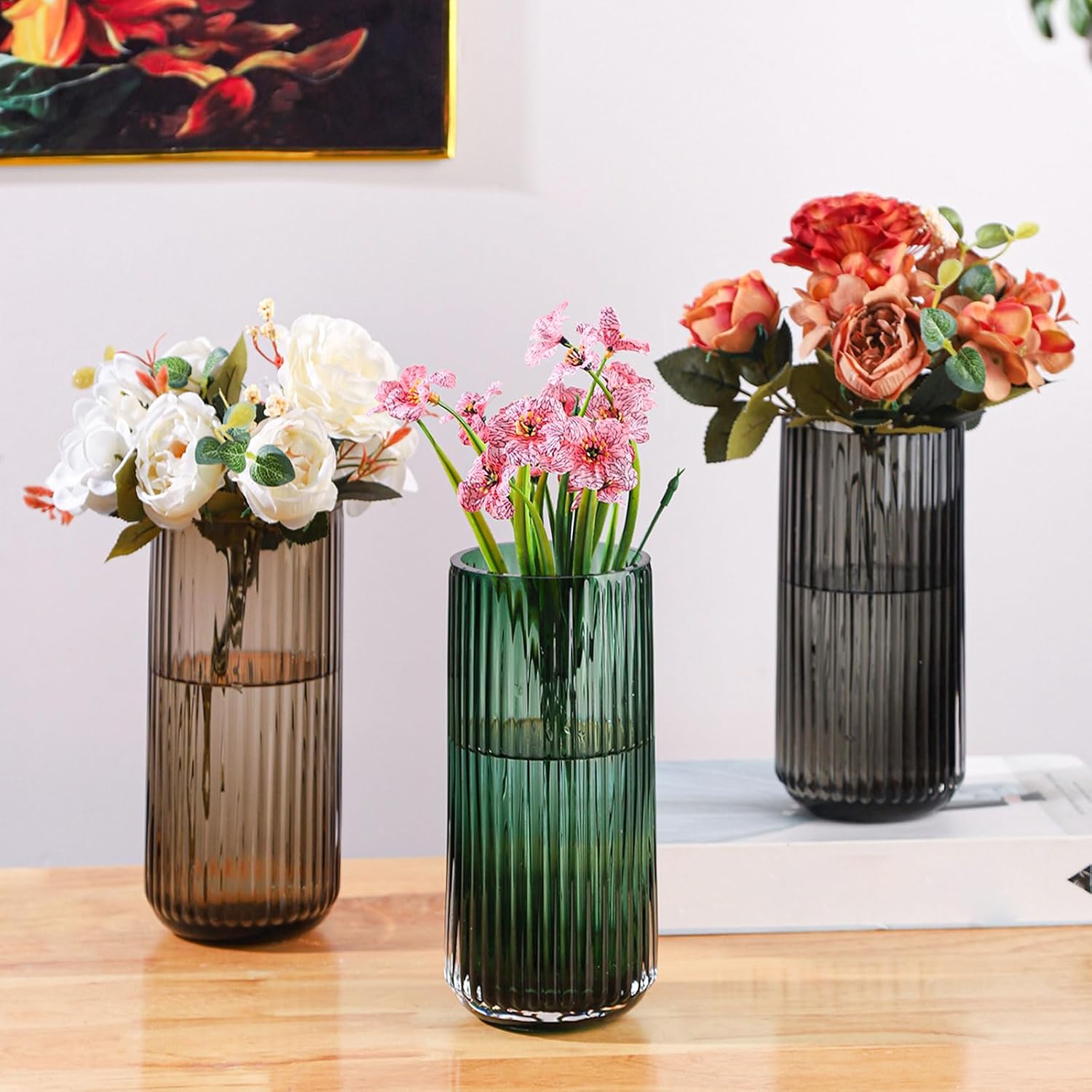 Vintage Brown Flower Vase — 10" - View 4