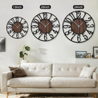 Battery Operated Farmhouse Black Wall Clock — 24" - View 3