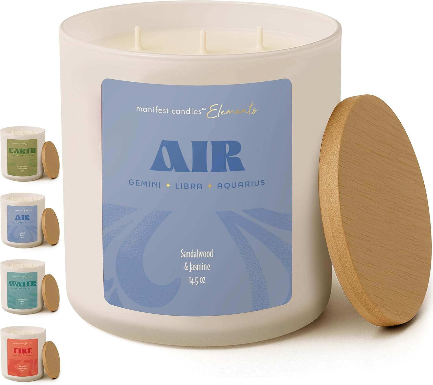 Soy Wax Green Candle Set — Air 3 Wick
