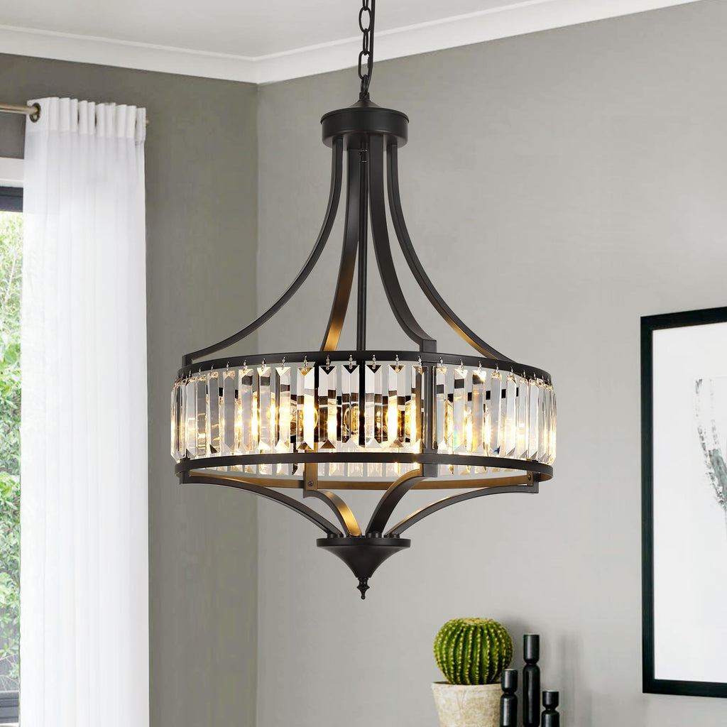 Antique Farmhouse Black Chandelier — 5-Light