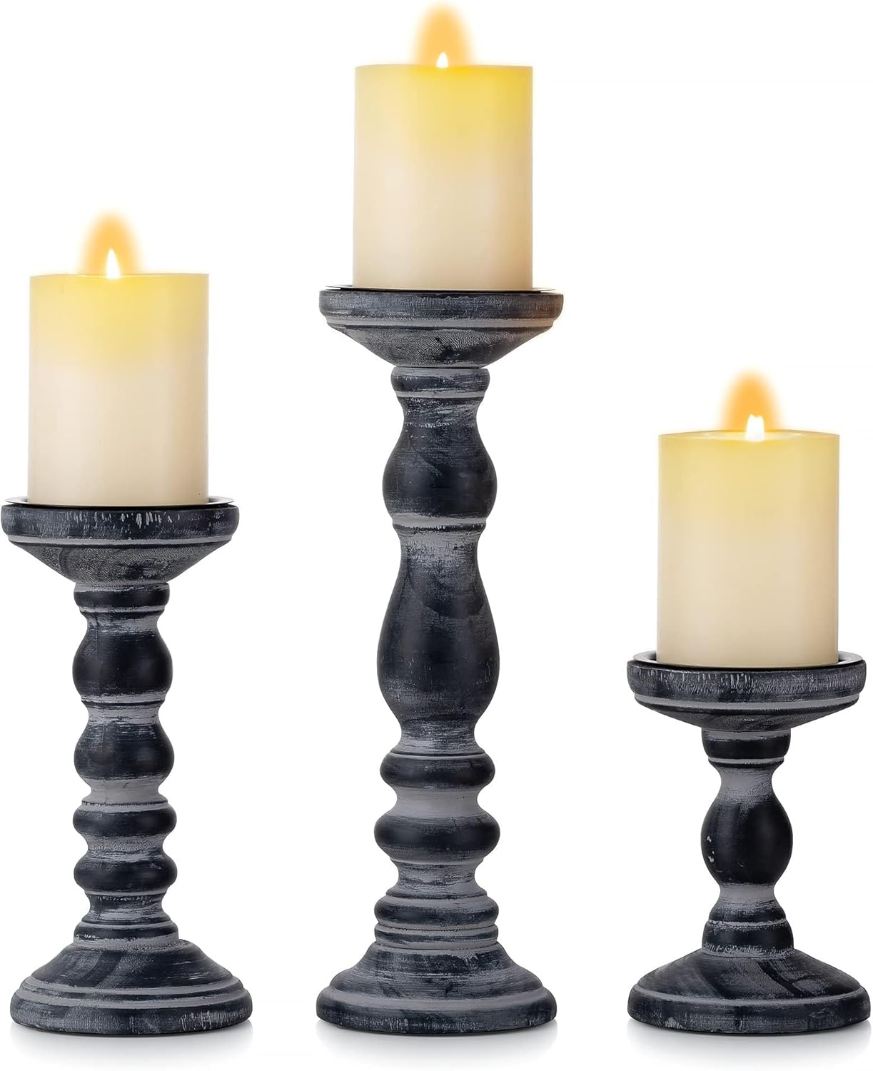 Farmhouse Black Pillar Candle — 5.9" — Black