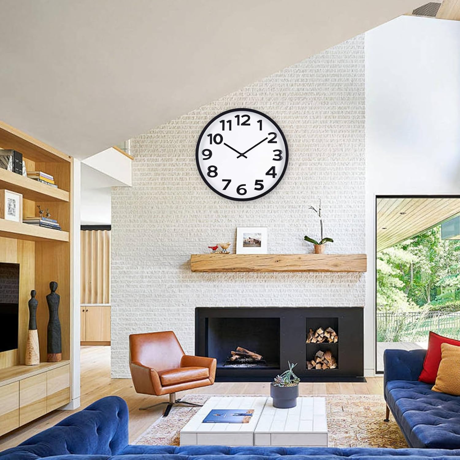 Battery Operated Modern Black Wall Clock — 16" - View 4