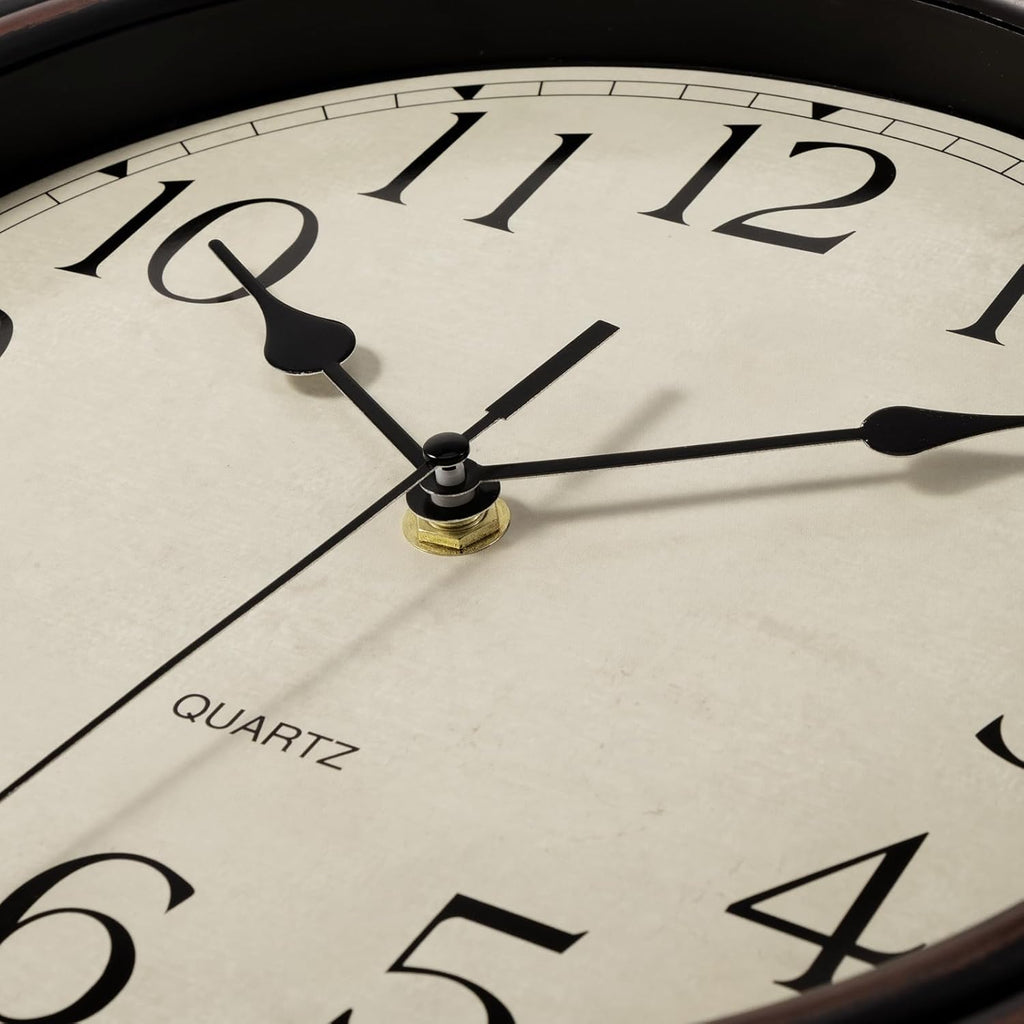 Battery Operated Mid-Century Black Wall Clock — 12" - View 7