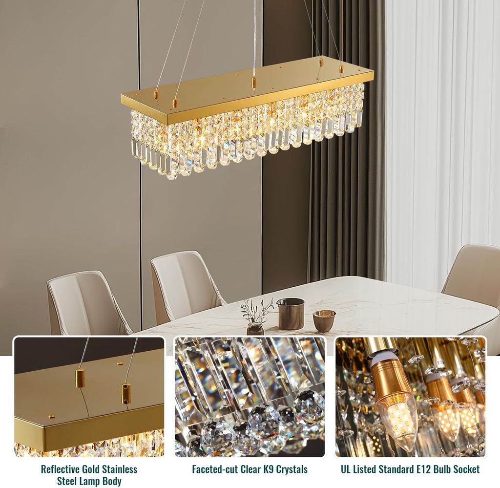Adjustable Luxe Glass Chandelier — 6-Light - View 8
