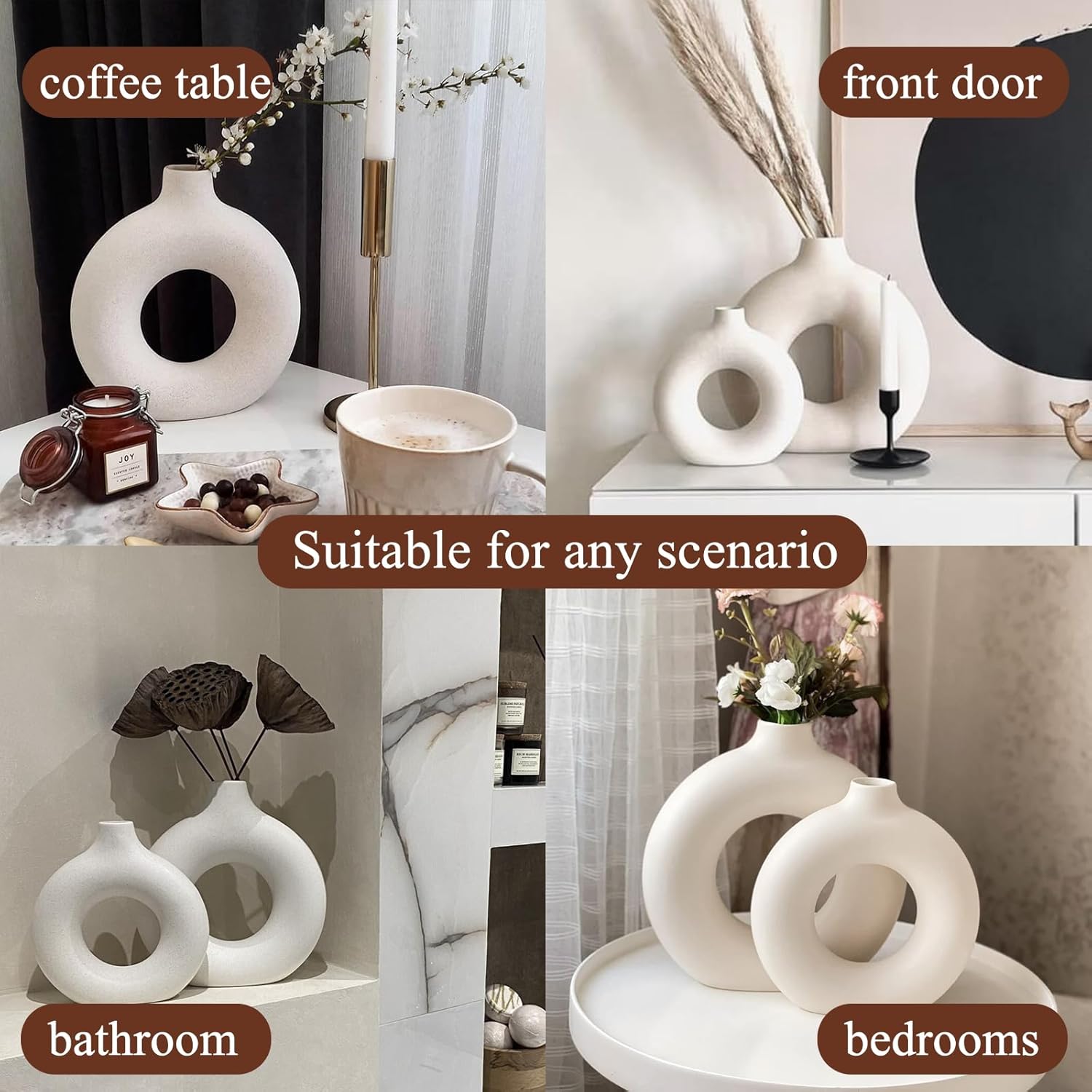 Boho Black Flower Vase — Set of 2 - View 5