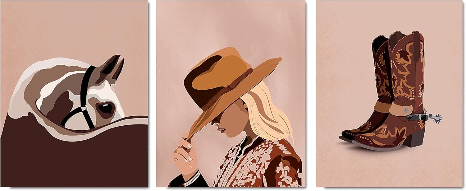 Fabric Wall Art — 12x16 — Cow Girl
