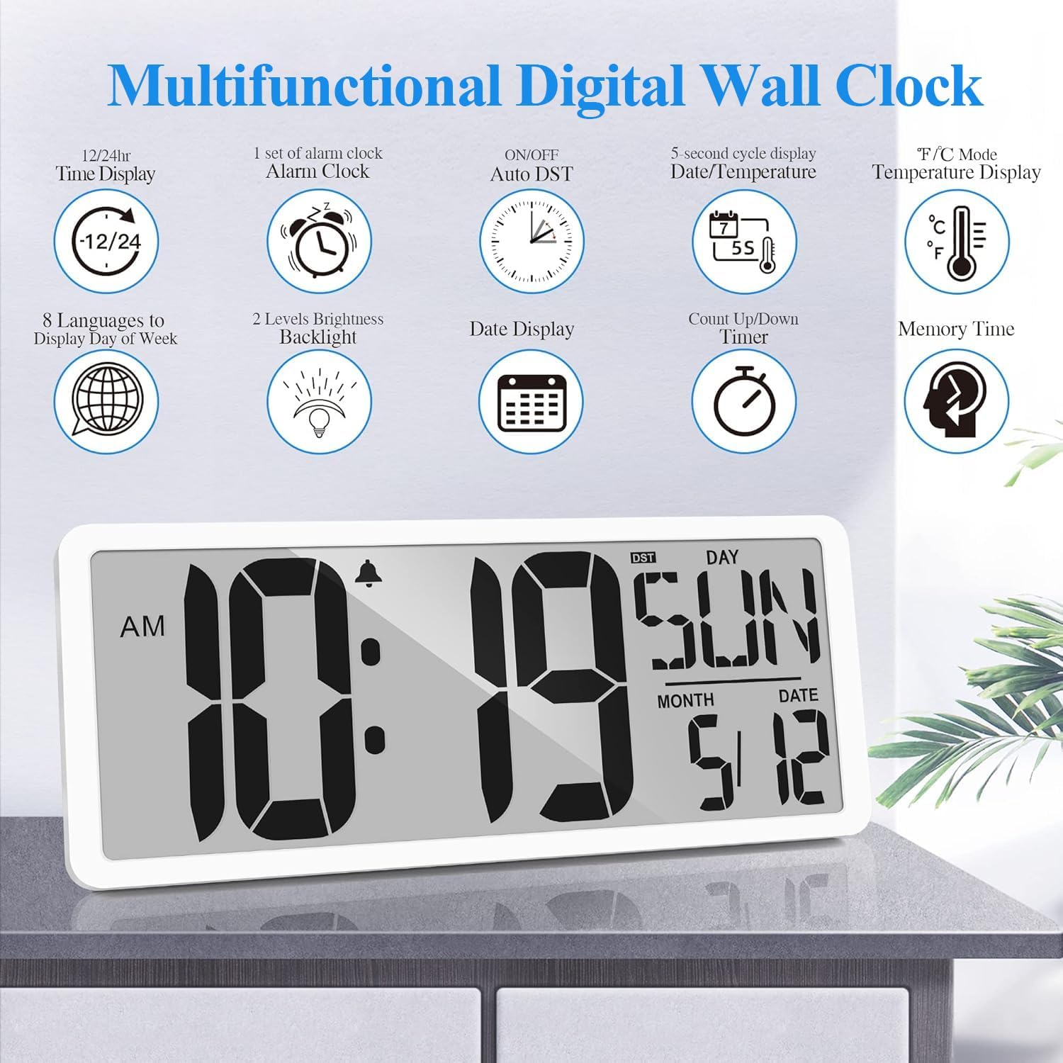 Battery Operated Wall Clock — 15.2" - View 3