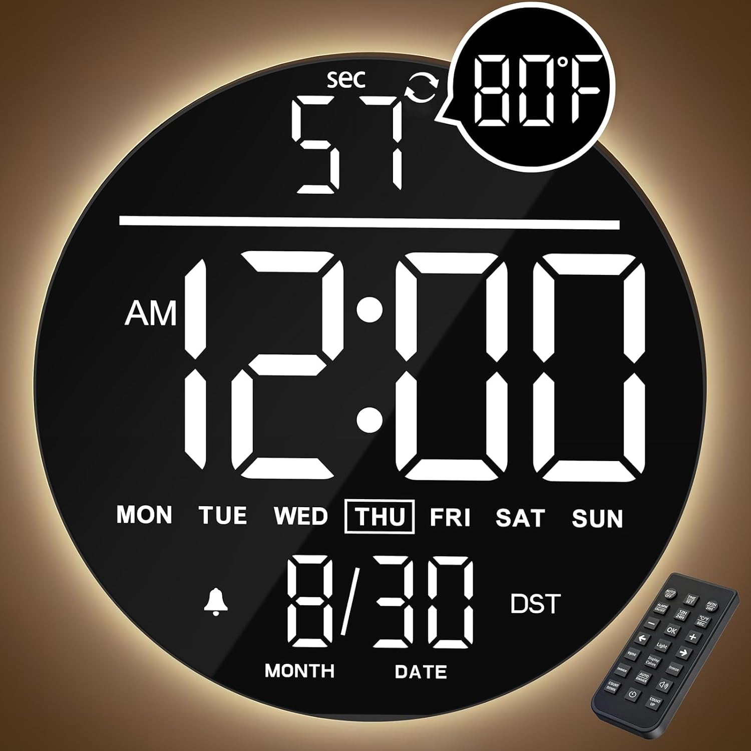 RGB Blue Wall Clock — 10" — White