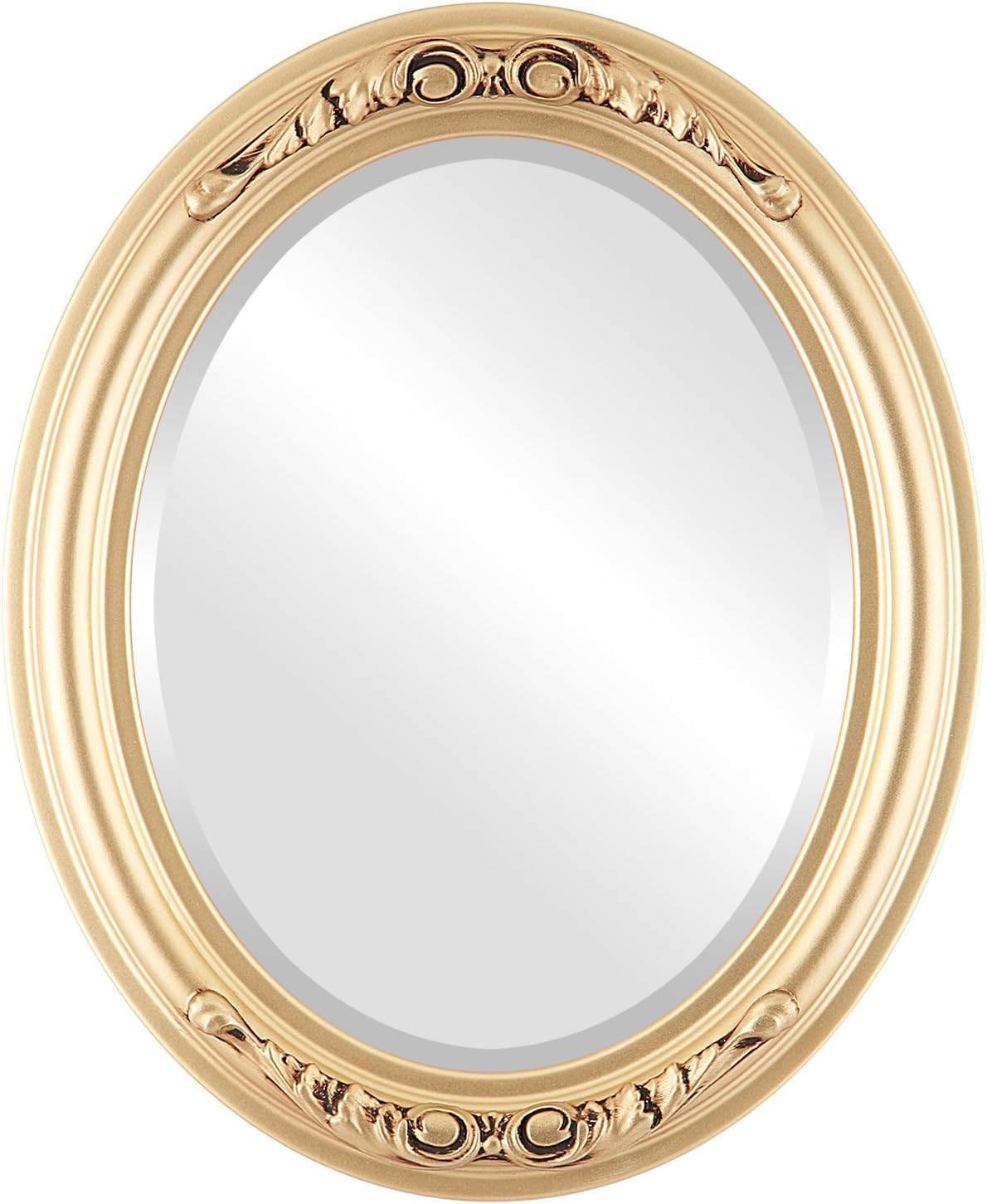 Beveled Luxe Beige Wall Mirror — 24" — Gold Spray