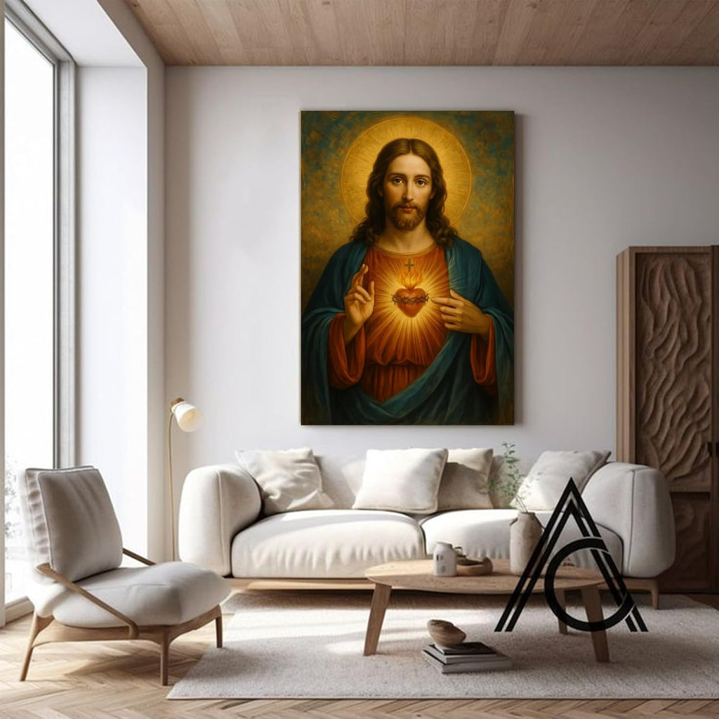 Luxe Blue Canvas Wall Art — 36" - View 2