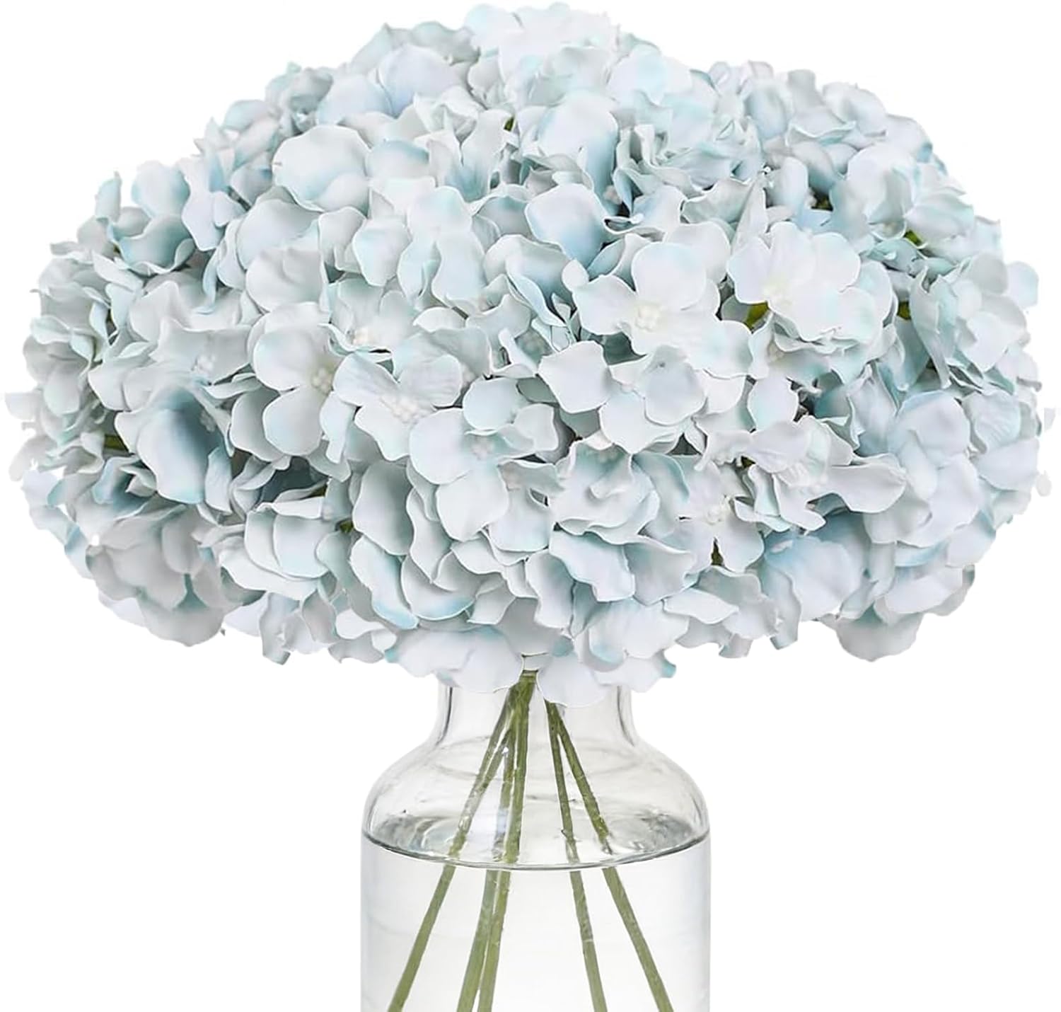 Beige Artificial Flowers — Set of 10 — Light Blue