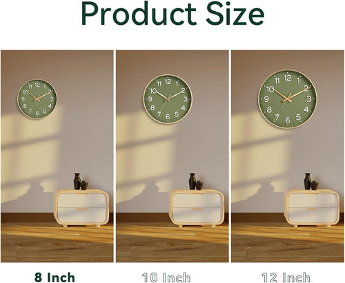 Battery Operated Luxe Black Wall Clock — 8" - View 2
