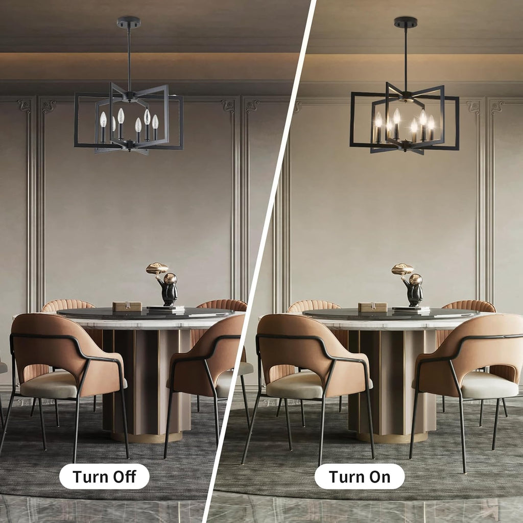 Farmhouse Black Chandelier — 6-Light - View 4