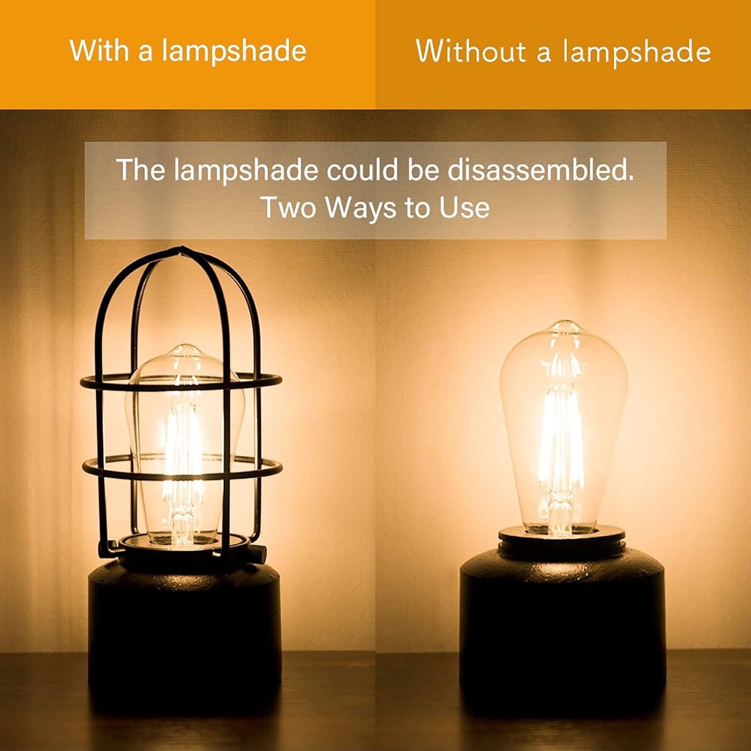 Dimmable Farmhouse Metal Bedside Lamp - View 3