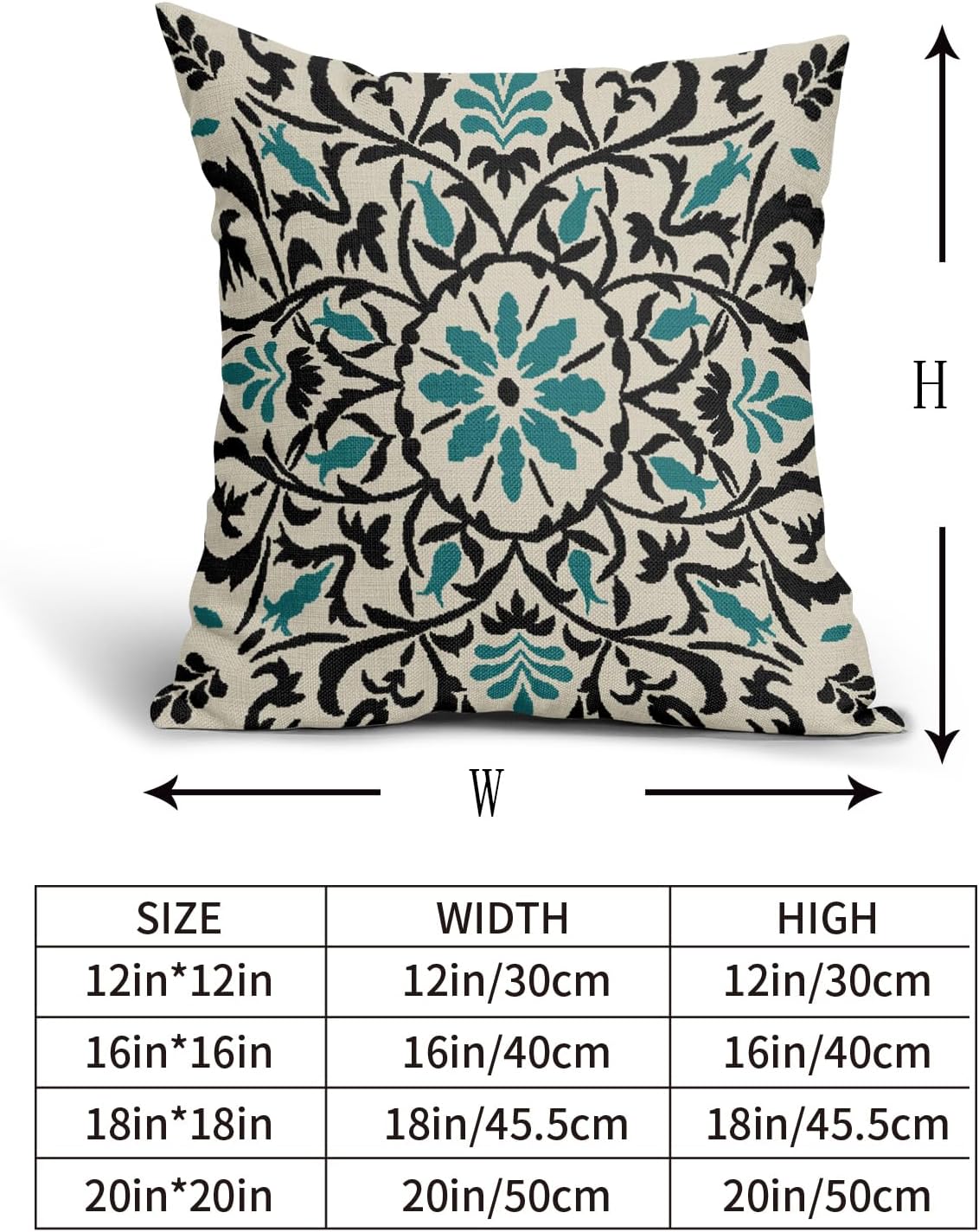 Linen Boho Black Pillow Cover — 18" - View 5