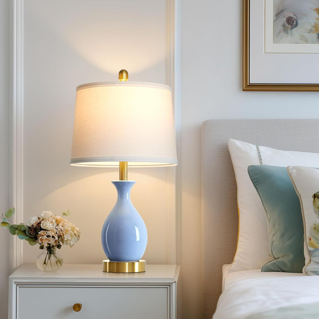 Modern Beige Bedside Lamp — 24" - View 4