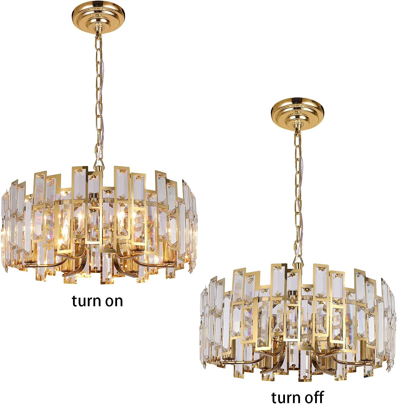 Round Luxe Gold Chandelier — 6-Light - View 6