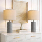 Farmhouse Beige Bedside Lamp — 20.75" — 20.75'' Small - Dark Grey