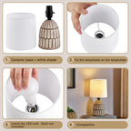 Boho Ceramic Bedside Lamp — 13.5" - View 7