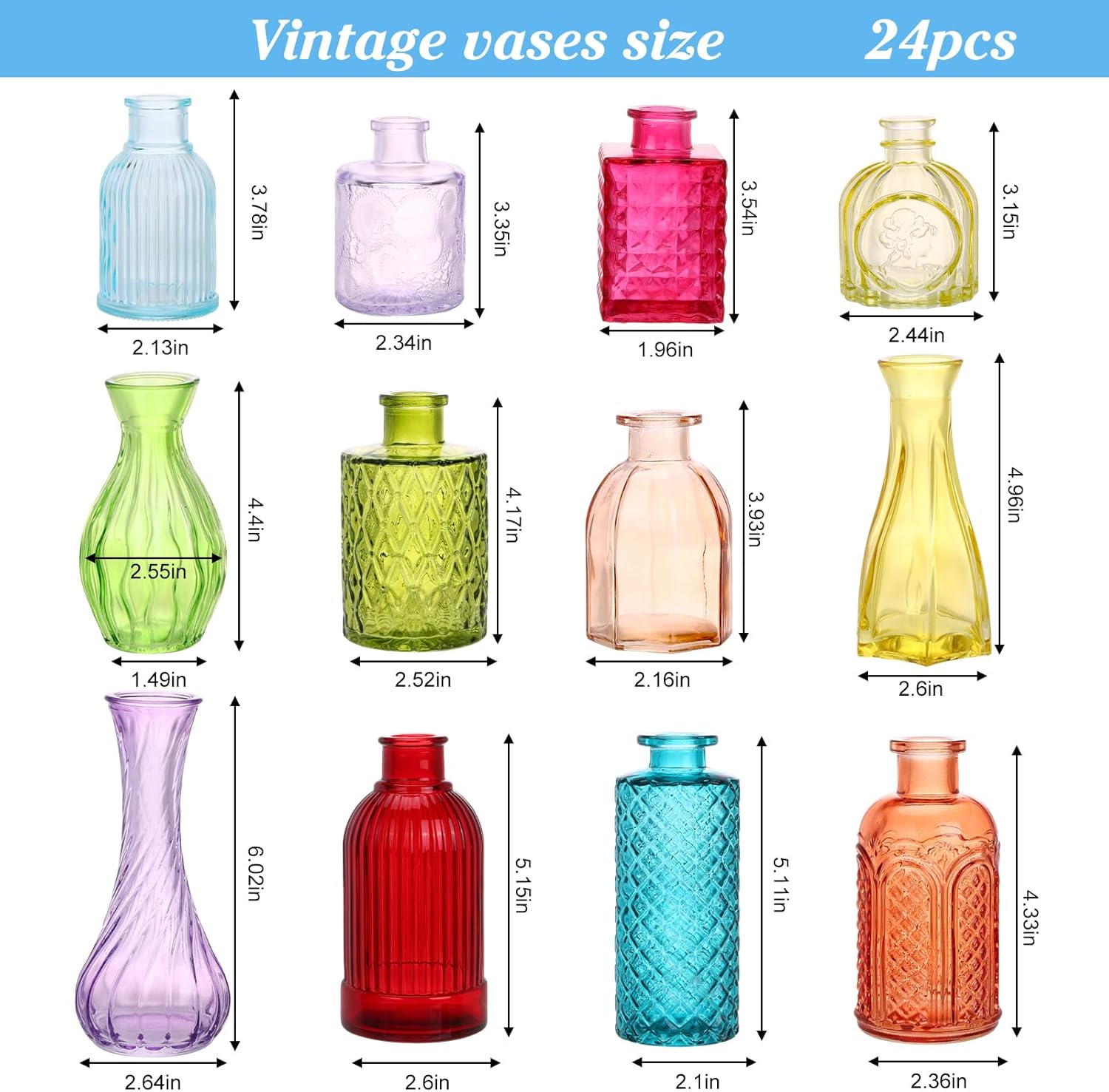 Vintage Blue Flower Vase - View 2